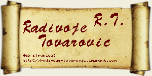 Radivoje Tovarović vizit kartica